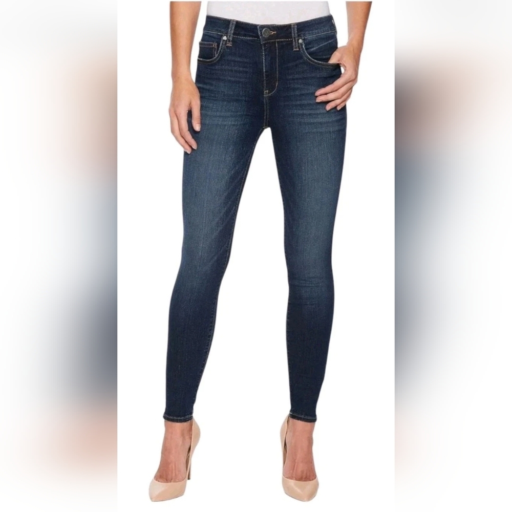 NEW KUT from the Kloth Mia High Rise Skinny Jeans Ankle Goodly Stone Indigo 0